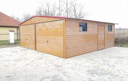  Металлический хозблок с навесом 